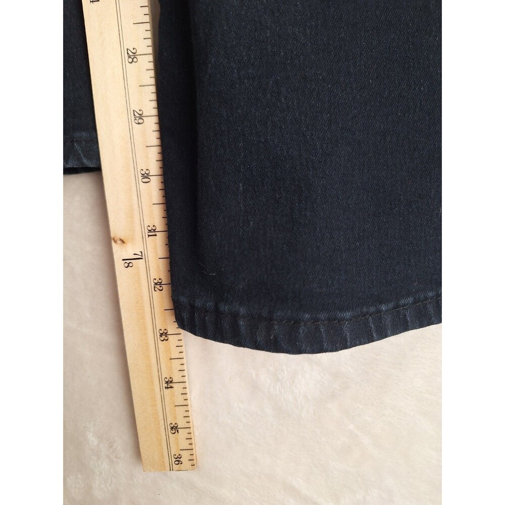 Mitzi Michel Button Front Jeans Juniors 15 Flare Black High Rise Belted 30x33 - Picture 5 of 11